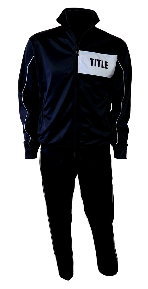 Title Tracksuit: Nylon Black - Top and Pants Set
